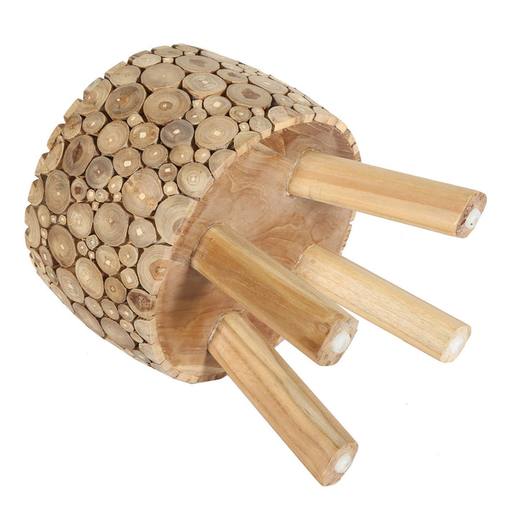 Tabouret en bois de teck Samira