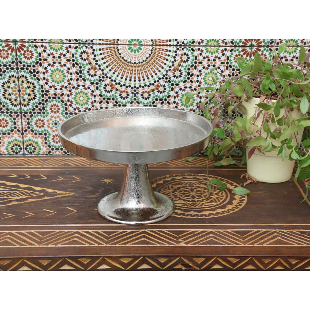 Catania cake plate silver with foot