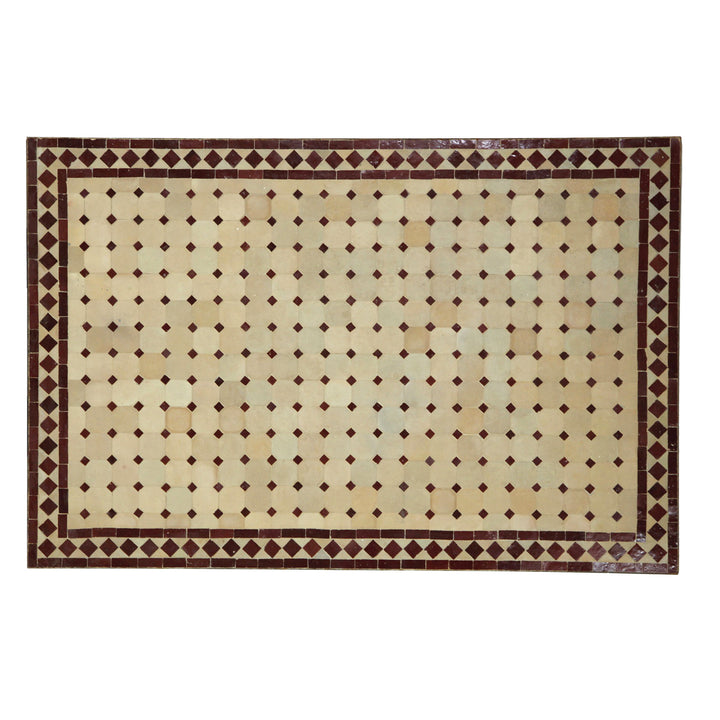 Table à manger 120x80 cm table mosaïque carreaux Zellige en terre cuite bordelaise - fait main