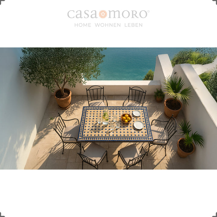 Table table mosaïque 120x80 cm - idéale comme table de jardin, table à manger ou table carrelée d'extérieur
