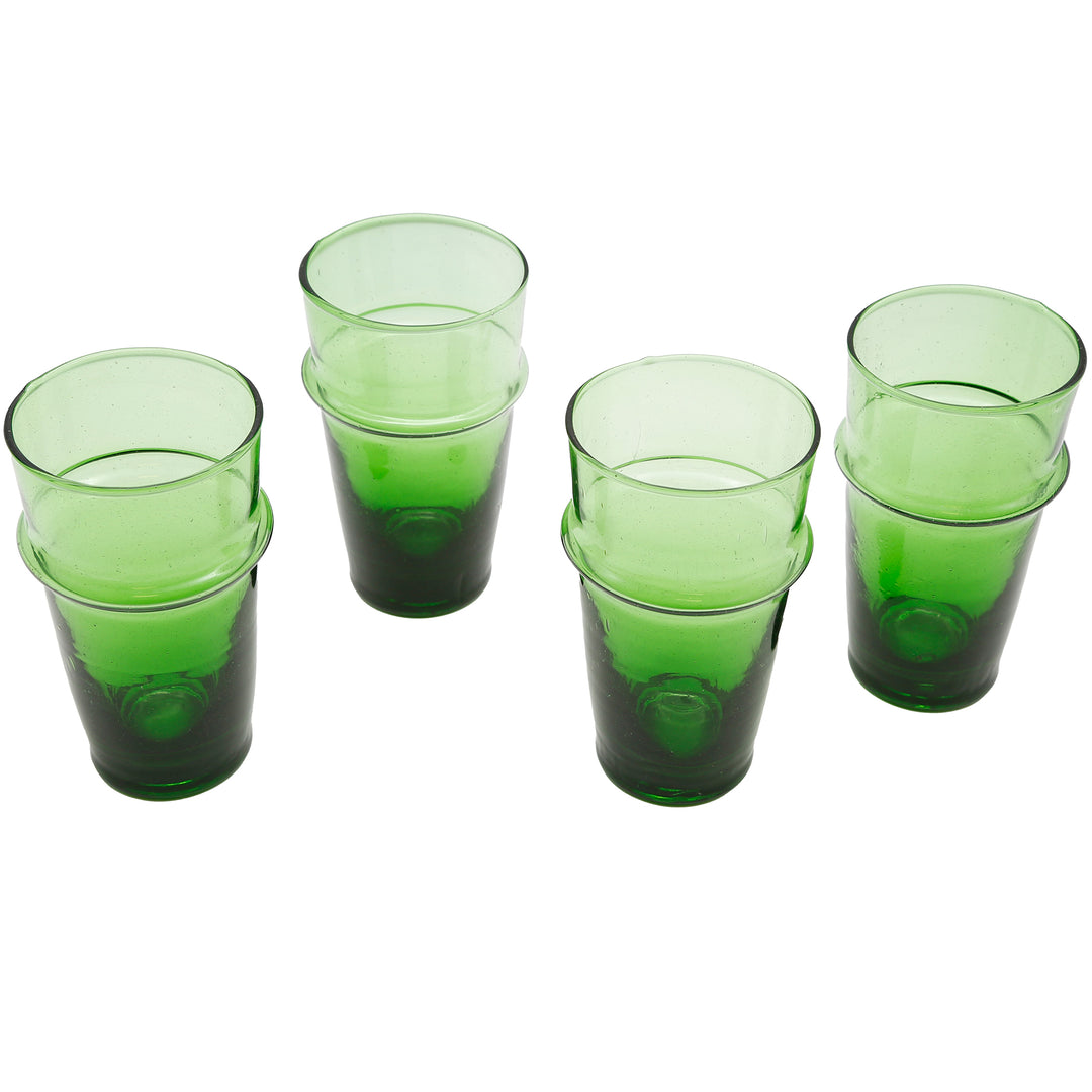 Ensemble de verres verts de style authentique - idéal pour les cocktails, le café glacé ou les desserts