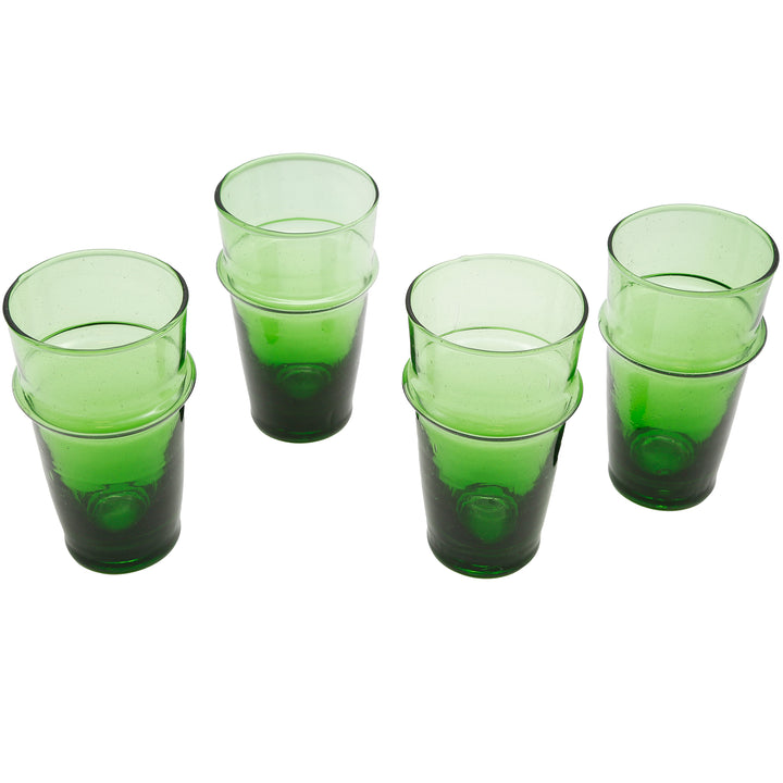 Ensemble de verres verts de style authentique - idéal pour les cocktails, le café glacé ou les desserts