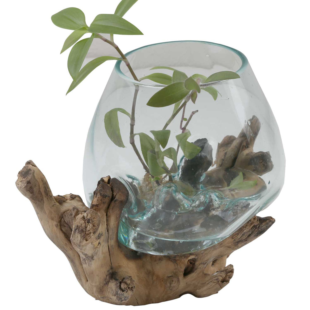 Vase en verre sur loupe A18