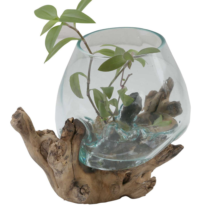 Vase en verre sur loupe A18