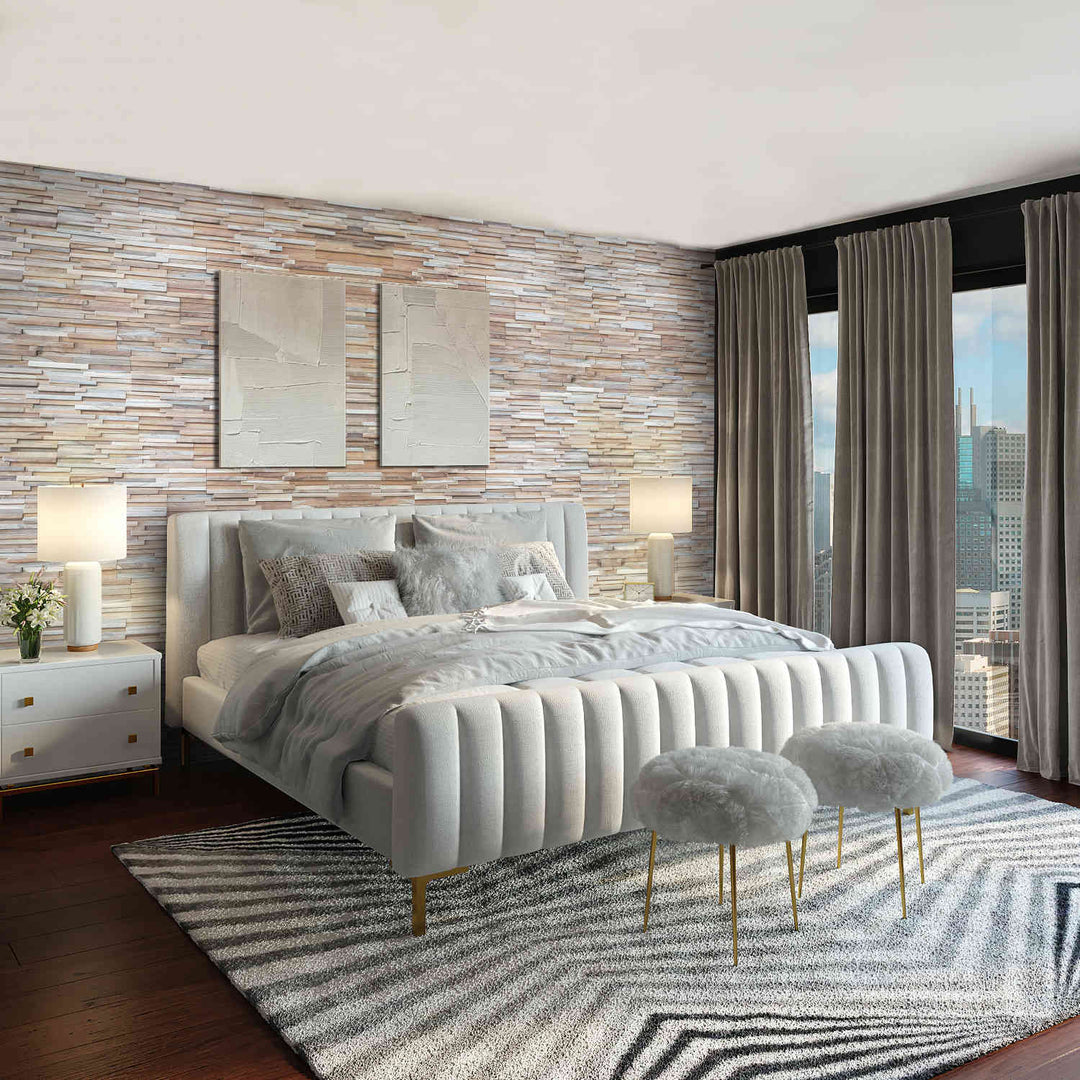 Wooden wall paneling Natural Ripple