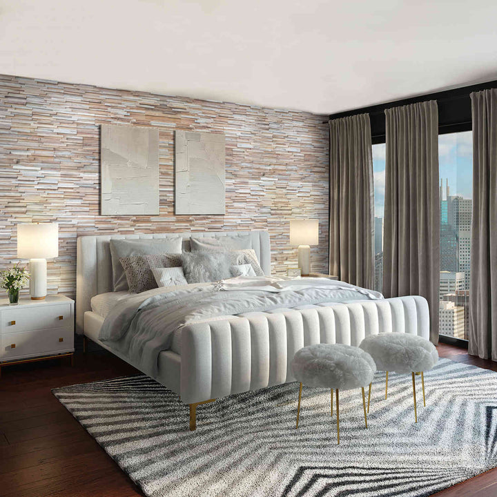Wooden wall paneling Natural Ripple