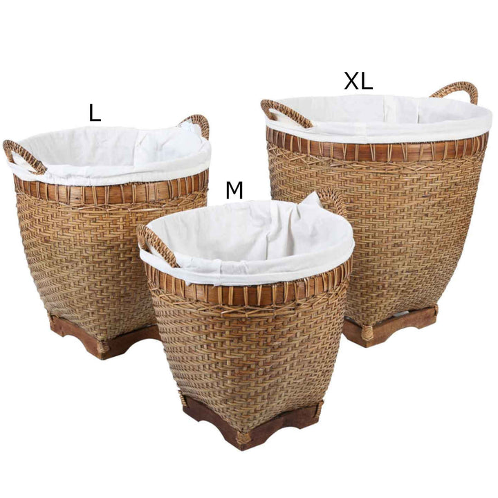 Rattan Wäschekorb Lea mit Henkel