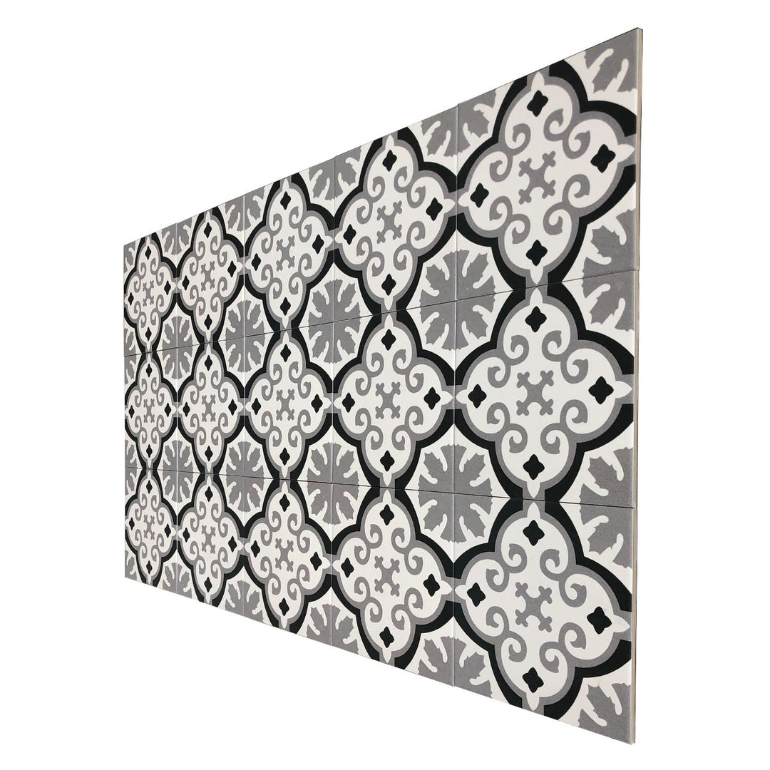 Marokkanische Fliesen 20x20 cm – Grau Schwarz