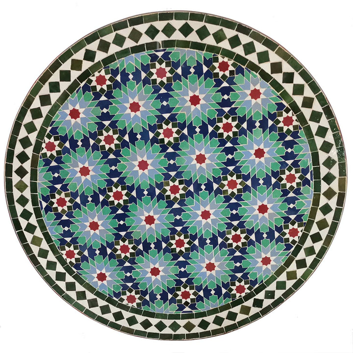 Table mosaïque D80 Ankabut Bleu Vert