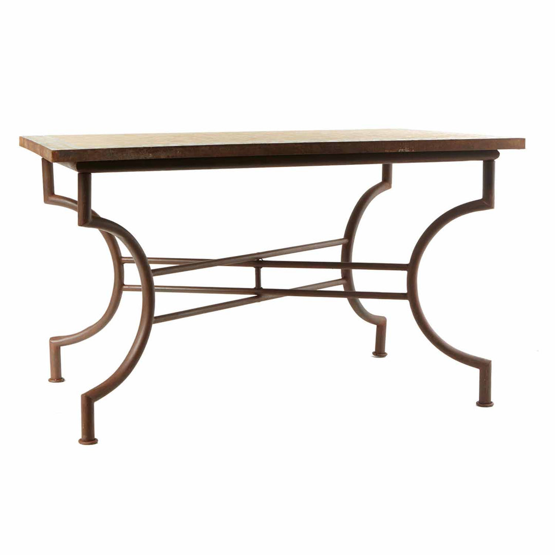 Table à manger mosaïque 120x80 vert blanc émaillé