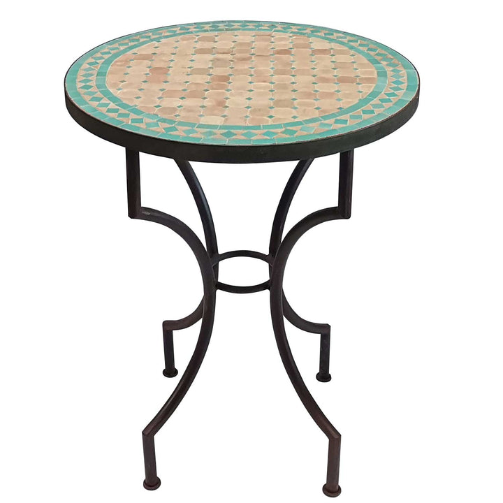 Table en mosaïque du Maroc - Ronde - M60-50
