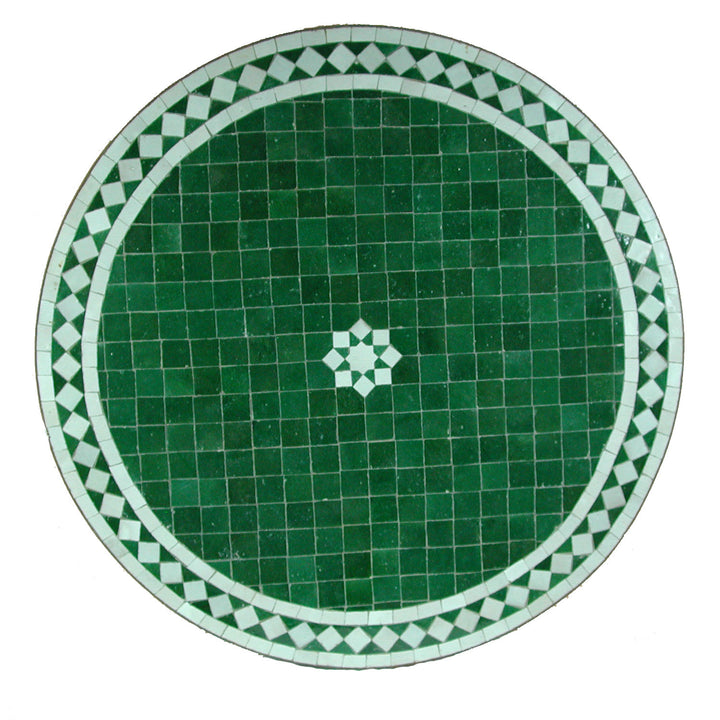 Mosaic table D80 star green white