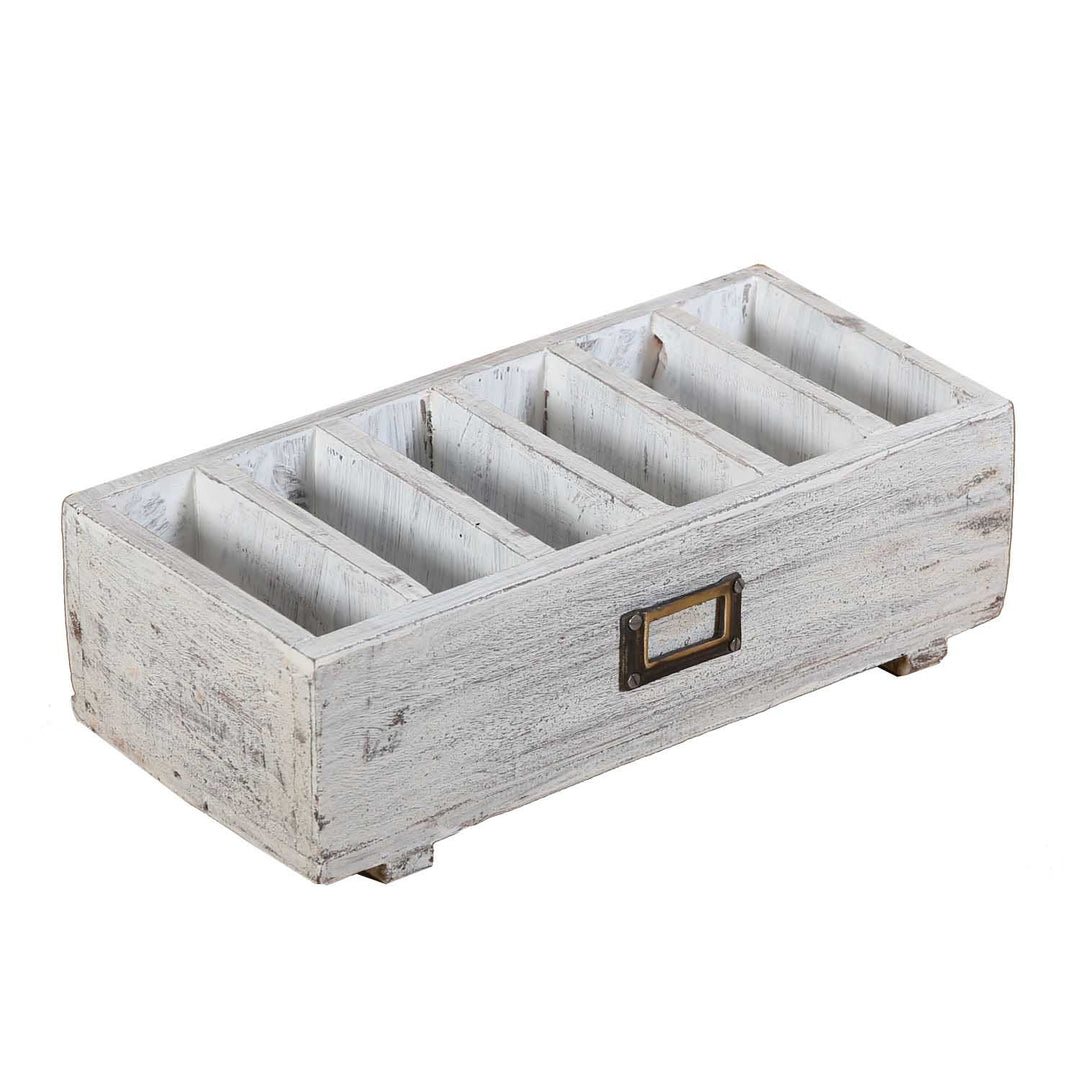 Desk Organizer with 6 Compartments - White