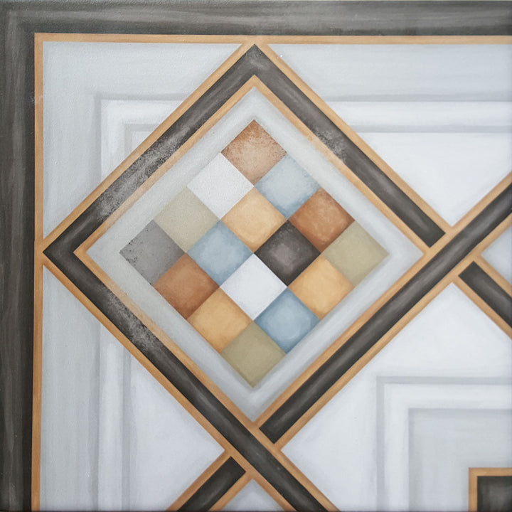 Bordure d'angle orientale 20×20 cm – bordure de carrelage en grès cérame