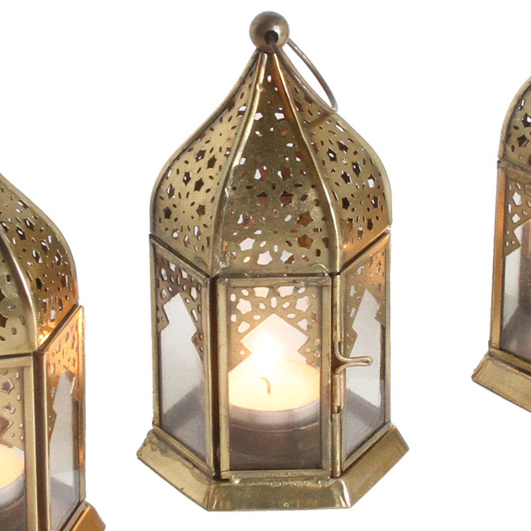 Oriental glass lanterns Nael Transparent set of 6