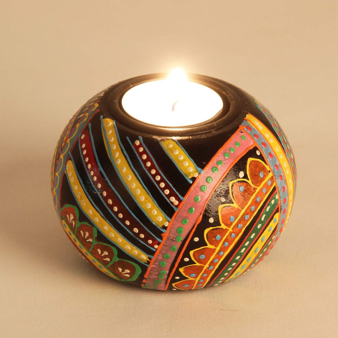 Orientalische handbemalte Teelichthalter Aicha 3er Set