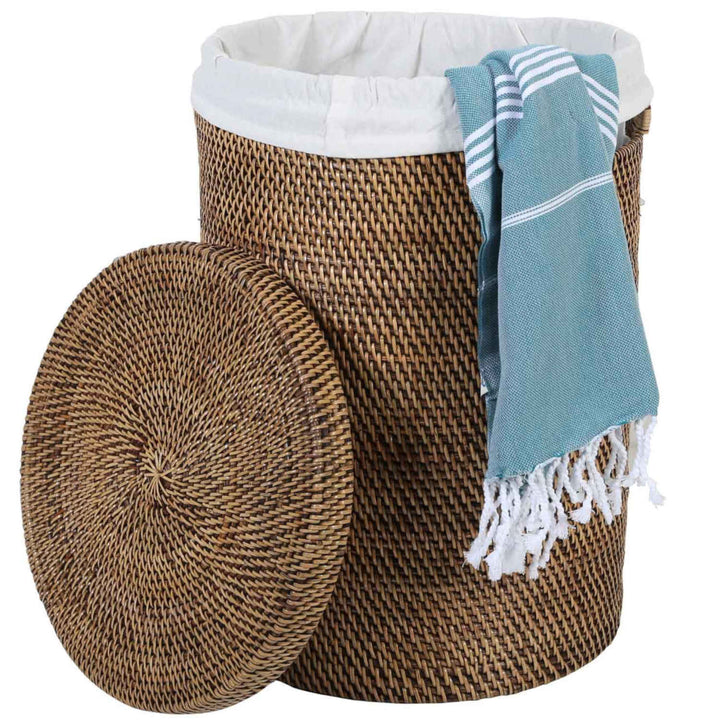 Panier à linge en rotin Cleo marron