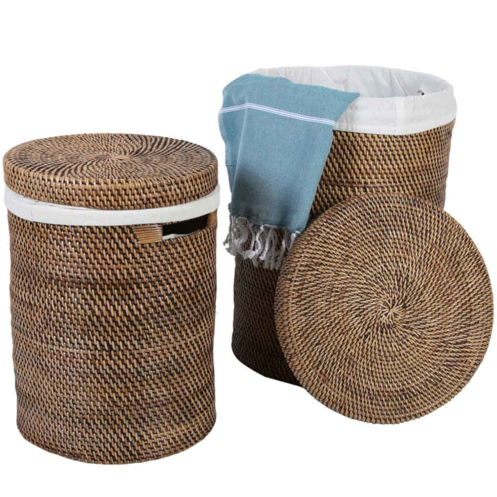 Panier à linge en rotin Cleo marron