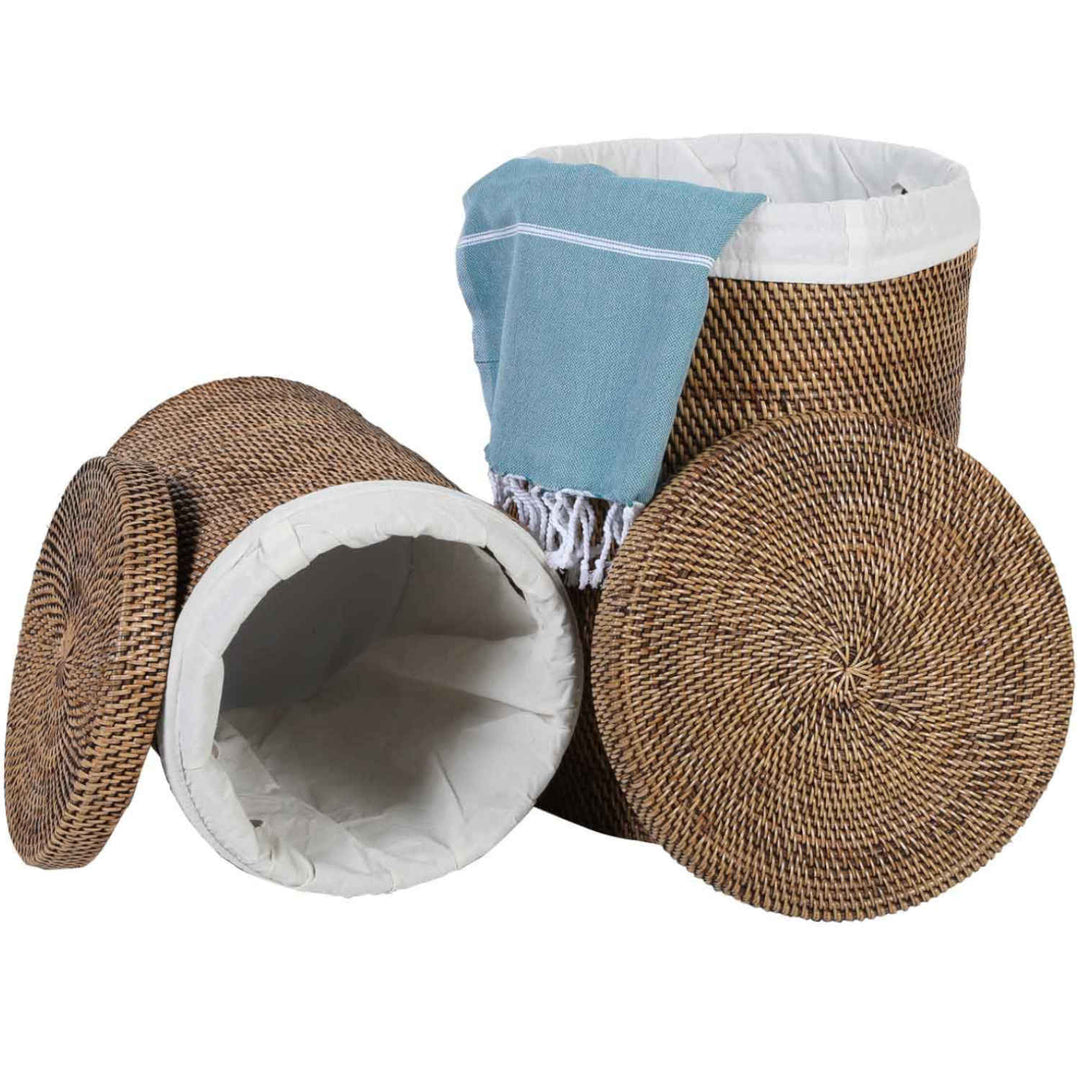 Panier à linge en rotin Cleo marron