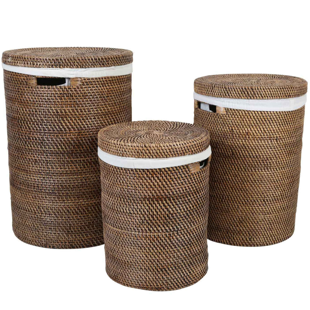 Panier à linge en rotin Cleo marron