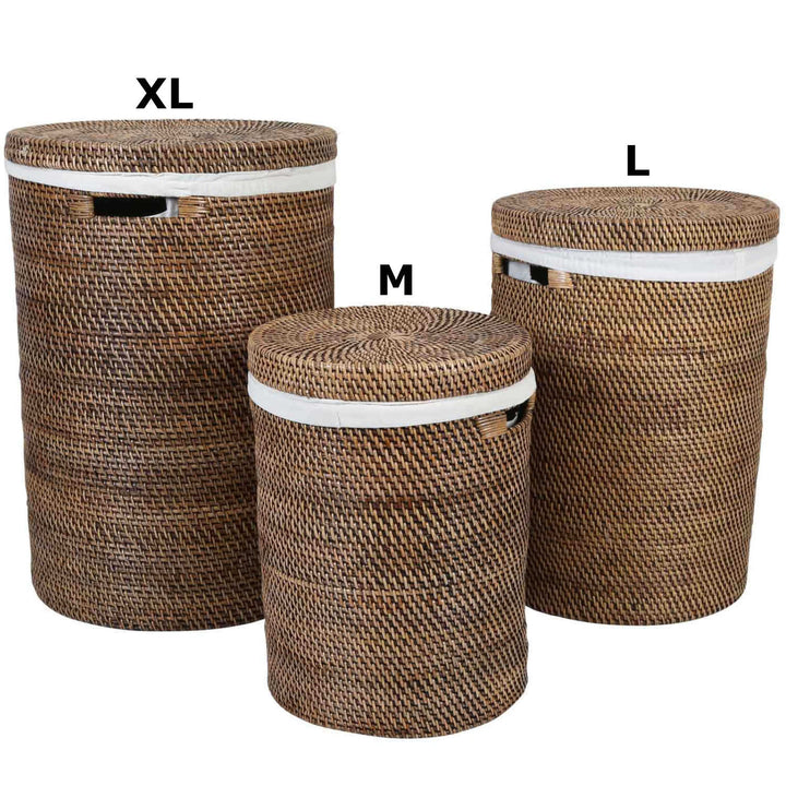 Panier à linge en rotin Cleo marron