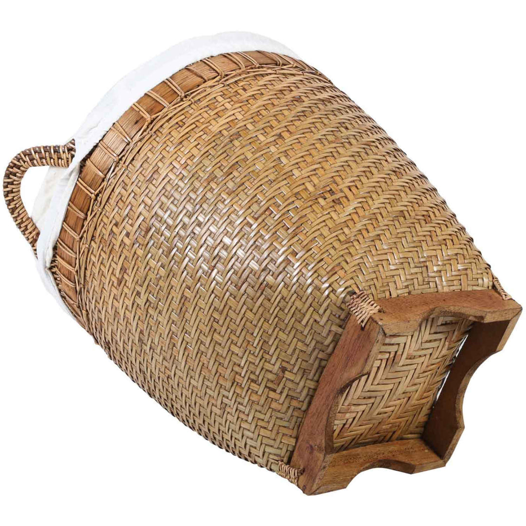 Rattan Wäschekorb Lea mit Henkel