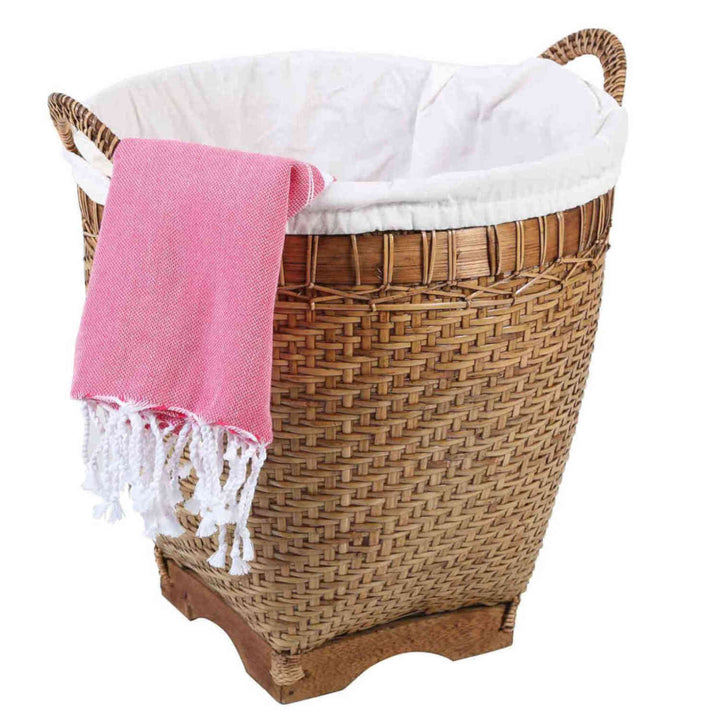 Rattan Wäschekorb Lea mit Henkel