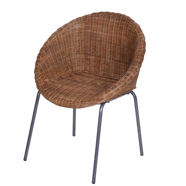 Fauteuil rond en rotin Cintra marron