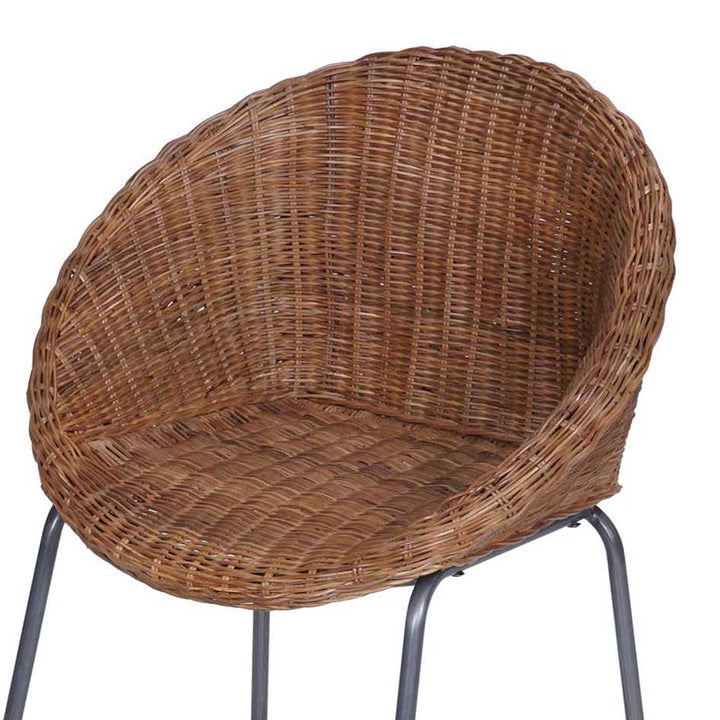 Fauteuil rond en rotin Cintra marron