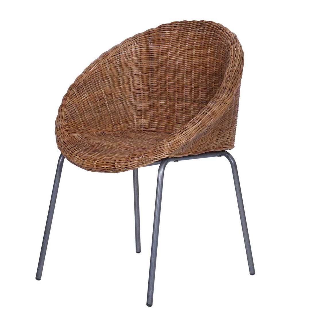 Fauteuil rond en rotin Cintra marron