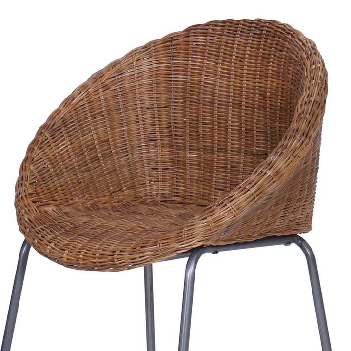 Fauteuil rond en rotin Cintra marron