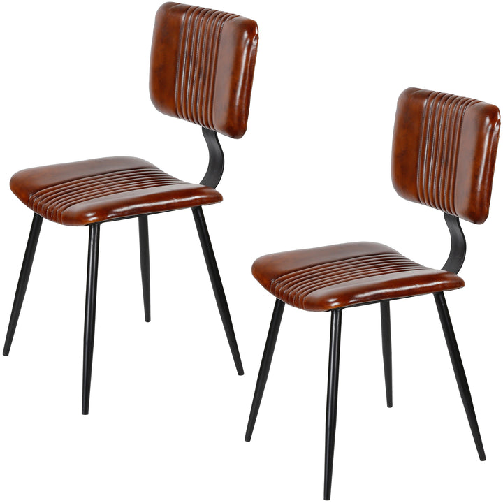 Dining room chairs brown leather