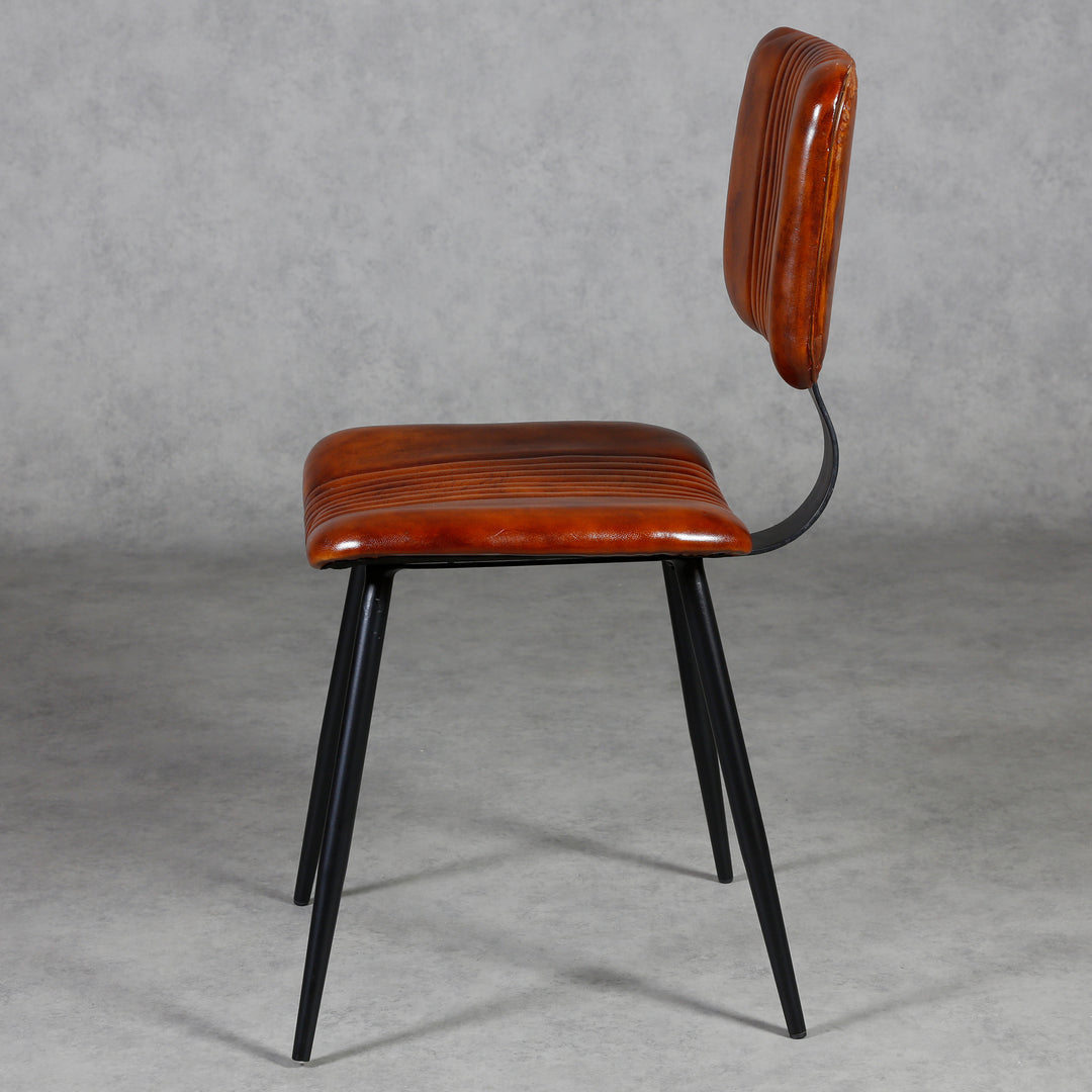 Dining room chairs brown leather