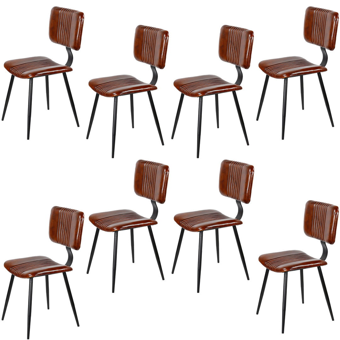 Dining room chairs brown leather