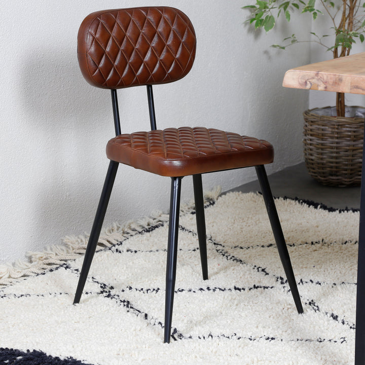 Dining room chairs brown leather