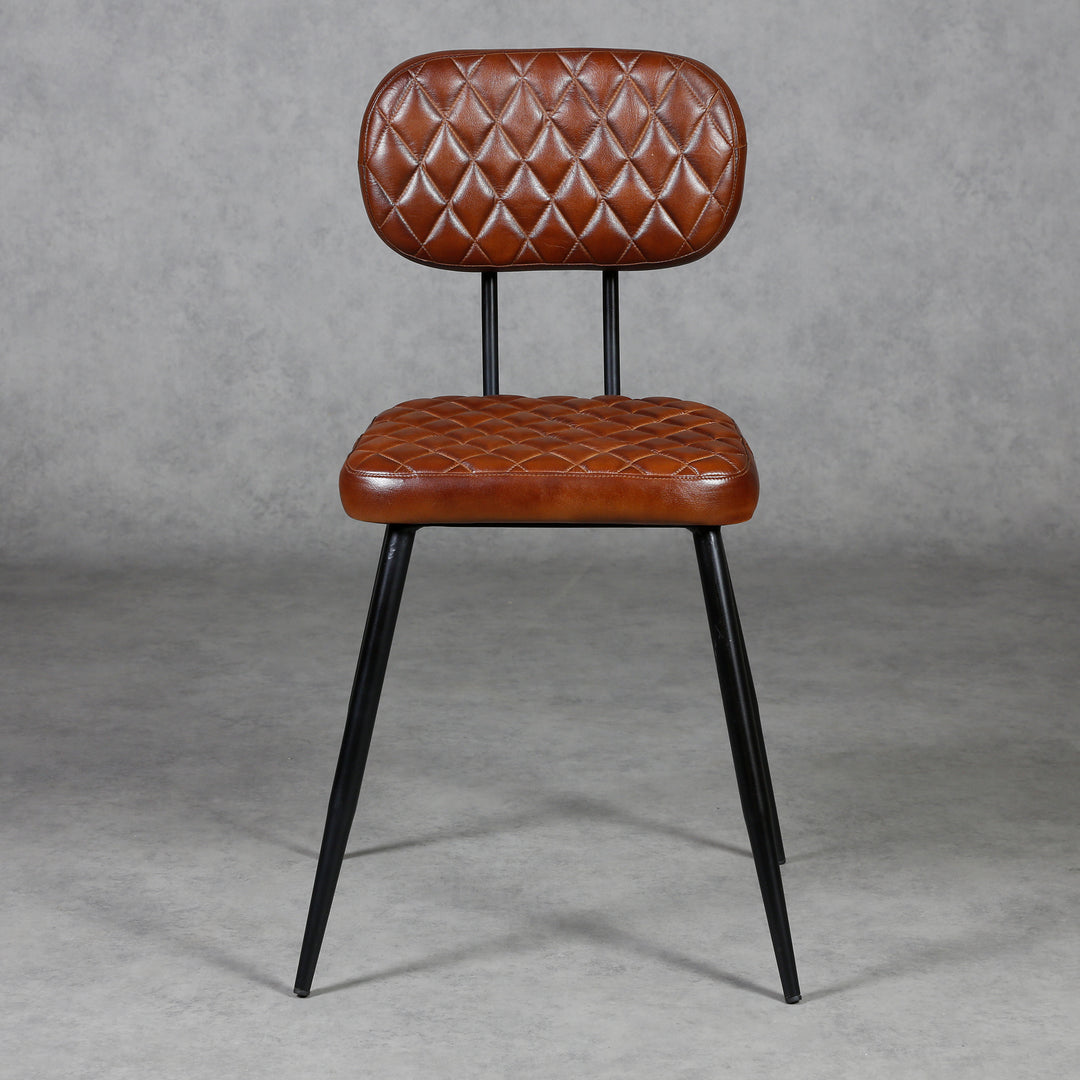 Dining room chairs brown leather