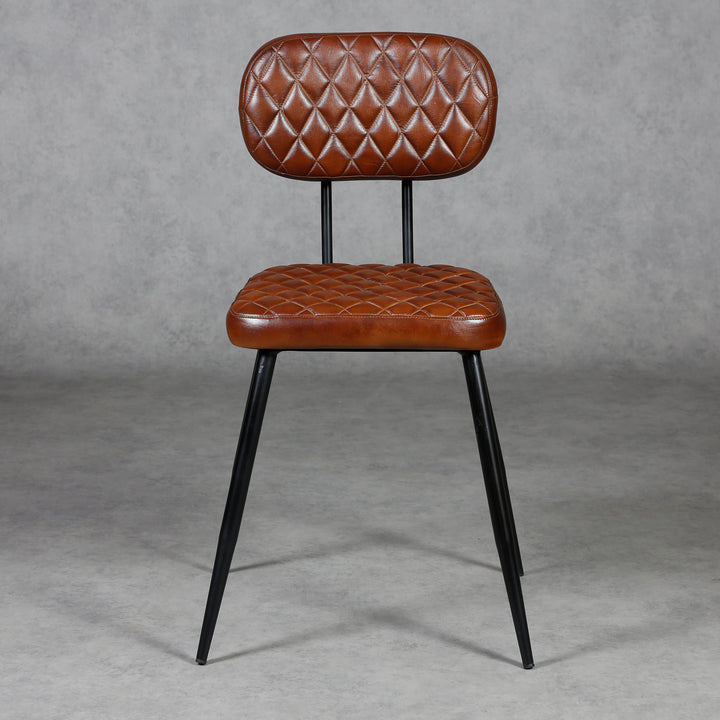 Dining room chairs brown leather
