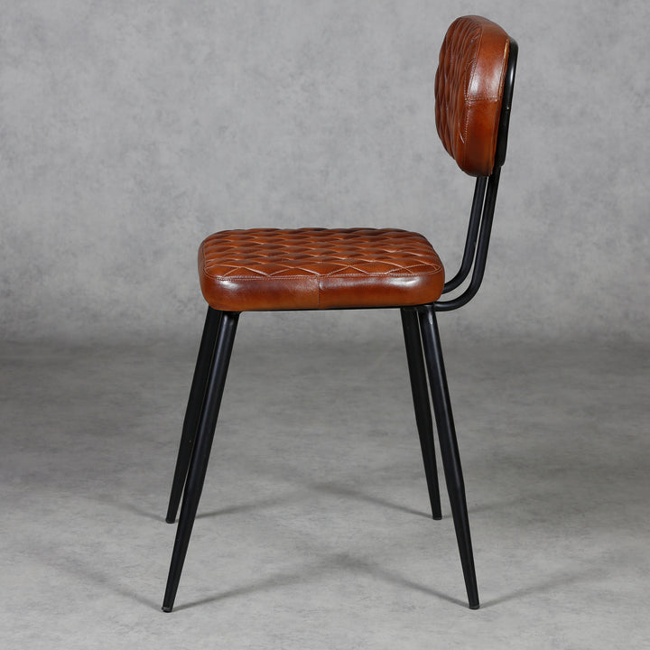 Dining room chairs brown leather