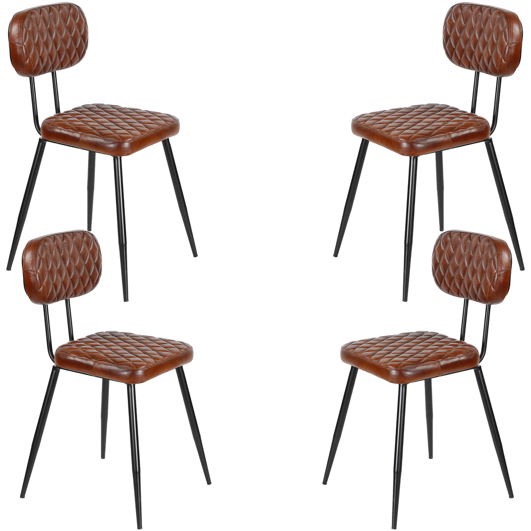 Dining room chairs brown leather