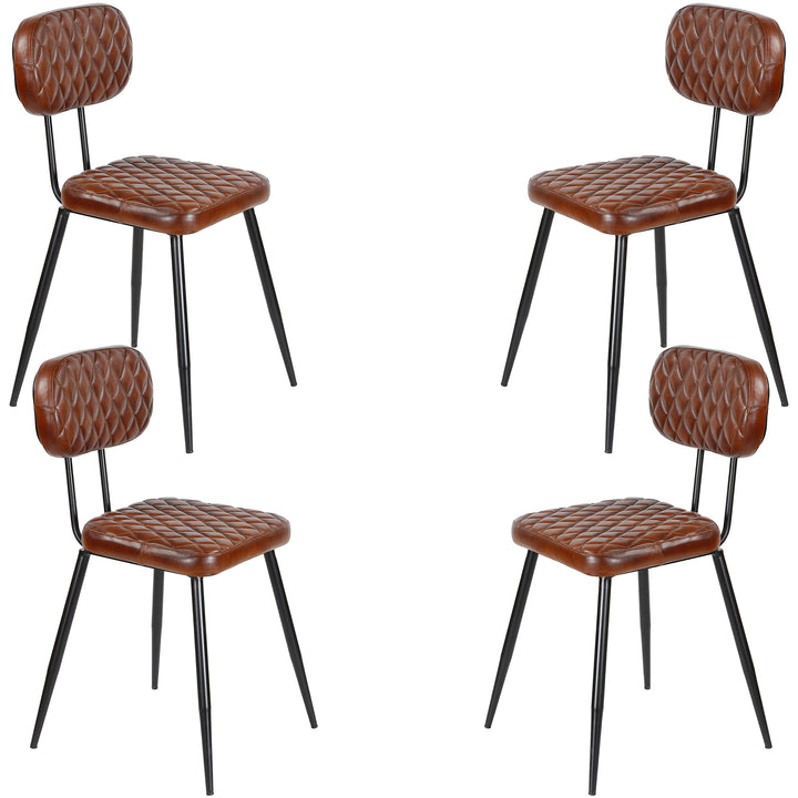 Dining room chairs brown leather