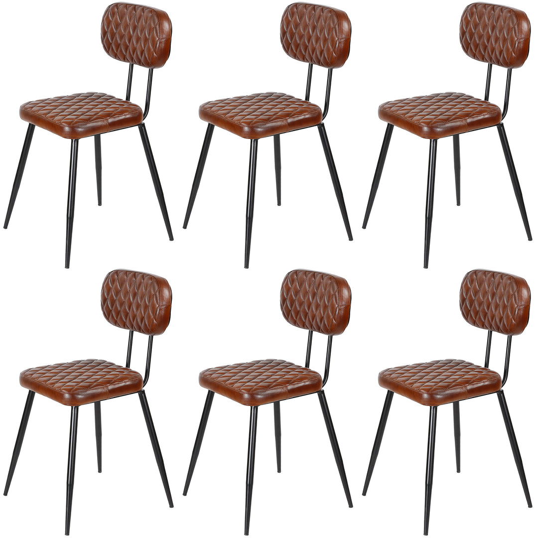 Dining room chairs brown leather