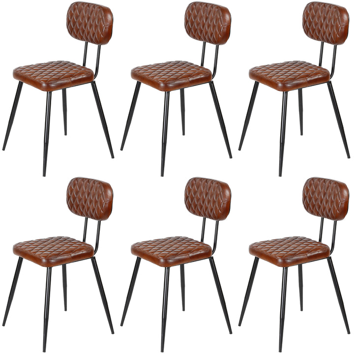 Dining room chairs brown leather
