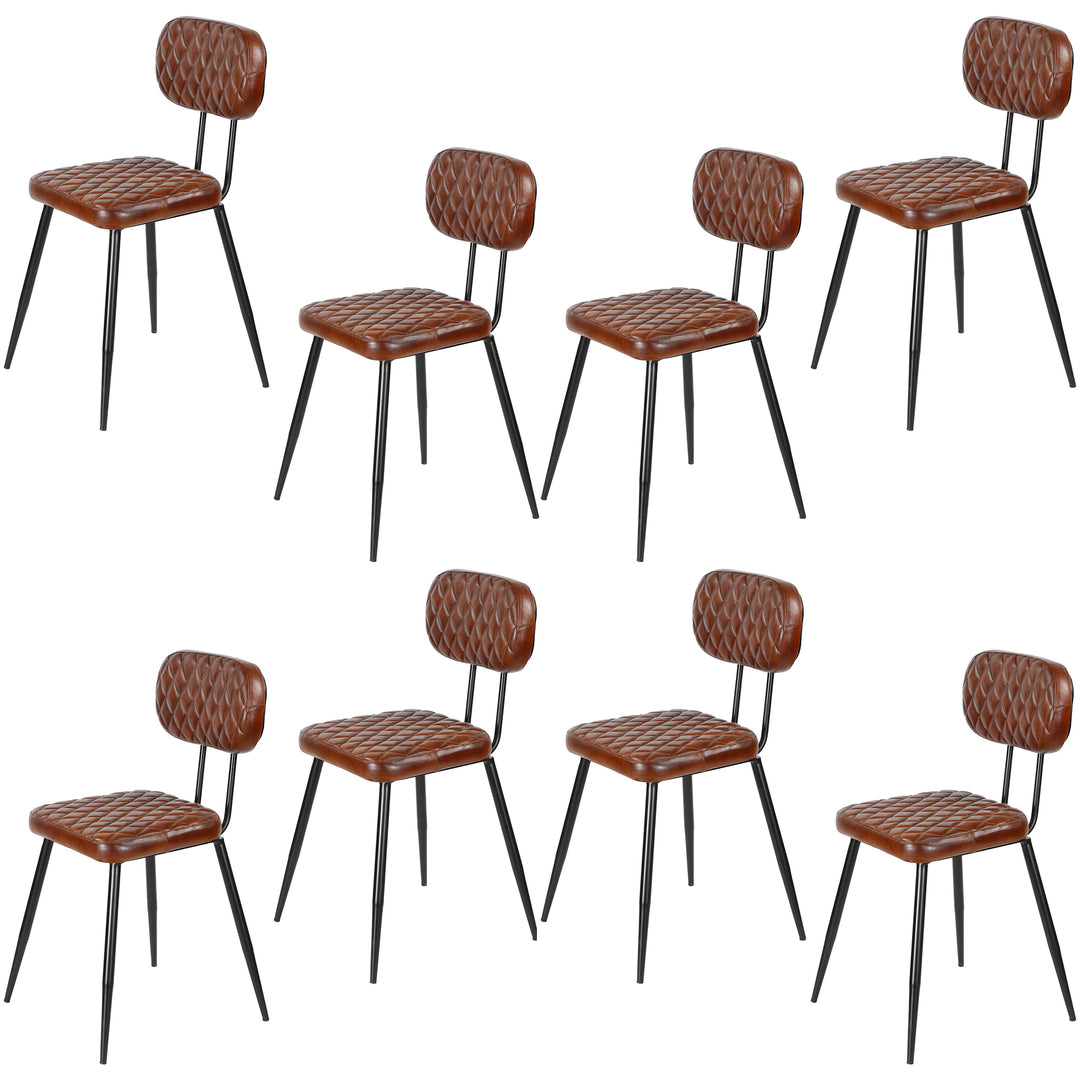 Dining room chairs brown leather
