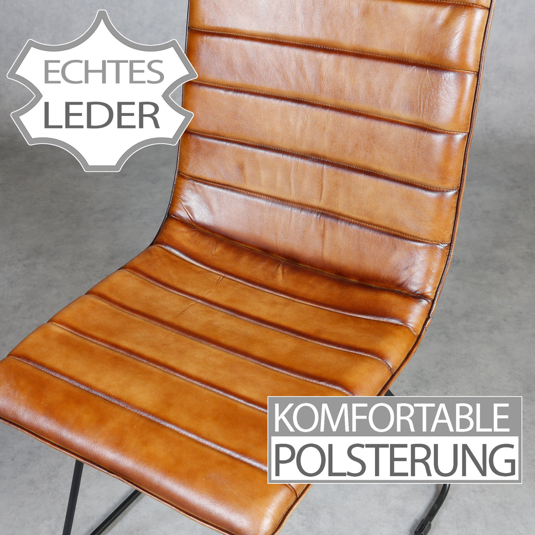 Brown leather dining room chair