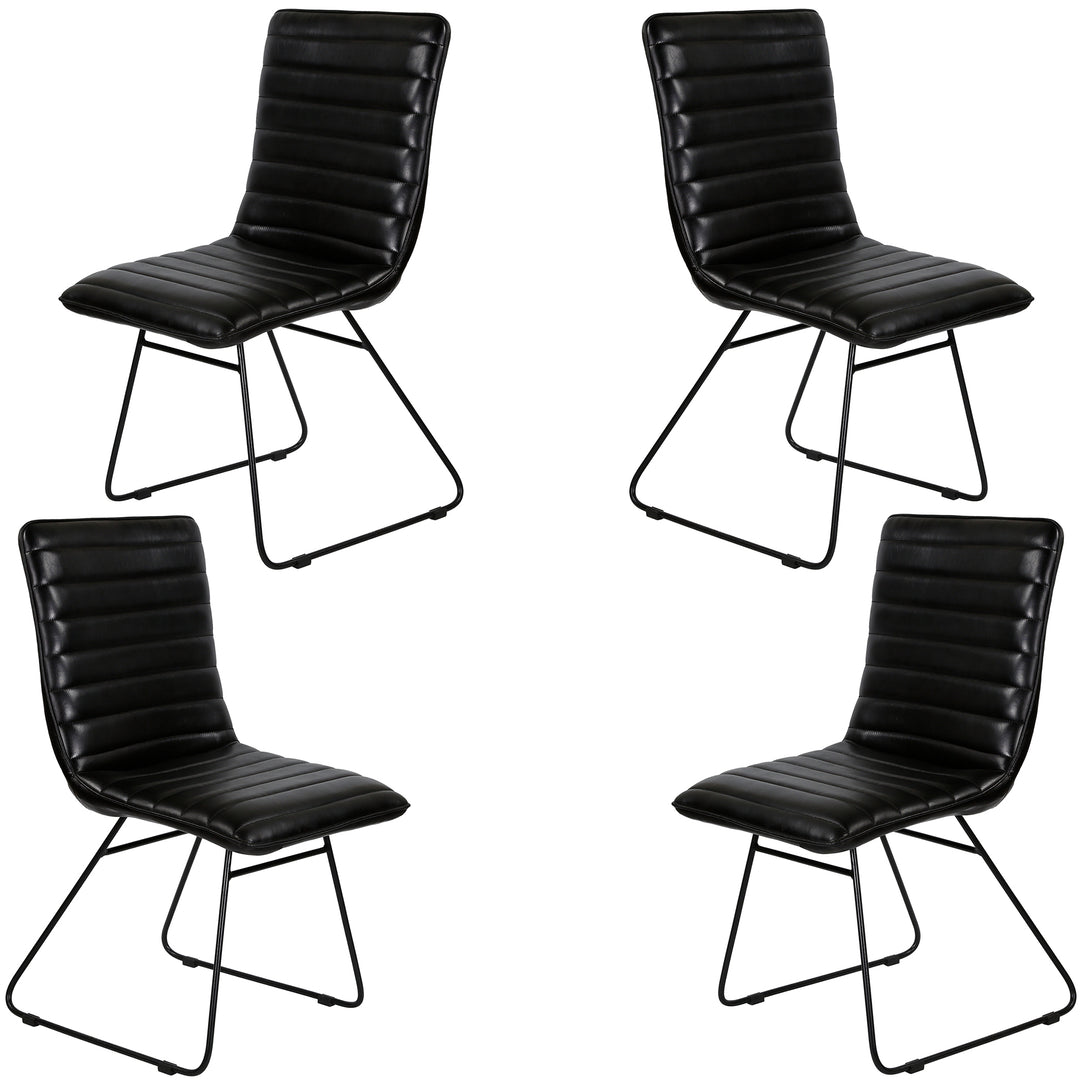 Esszimmerstuhl Leder Schwarz