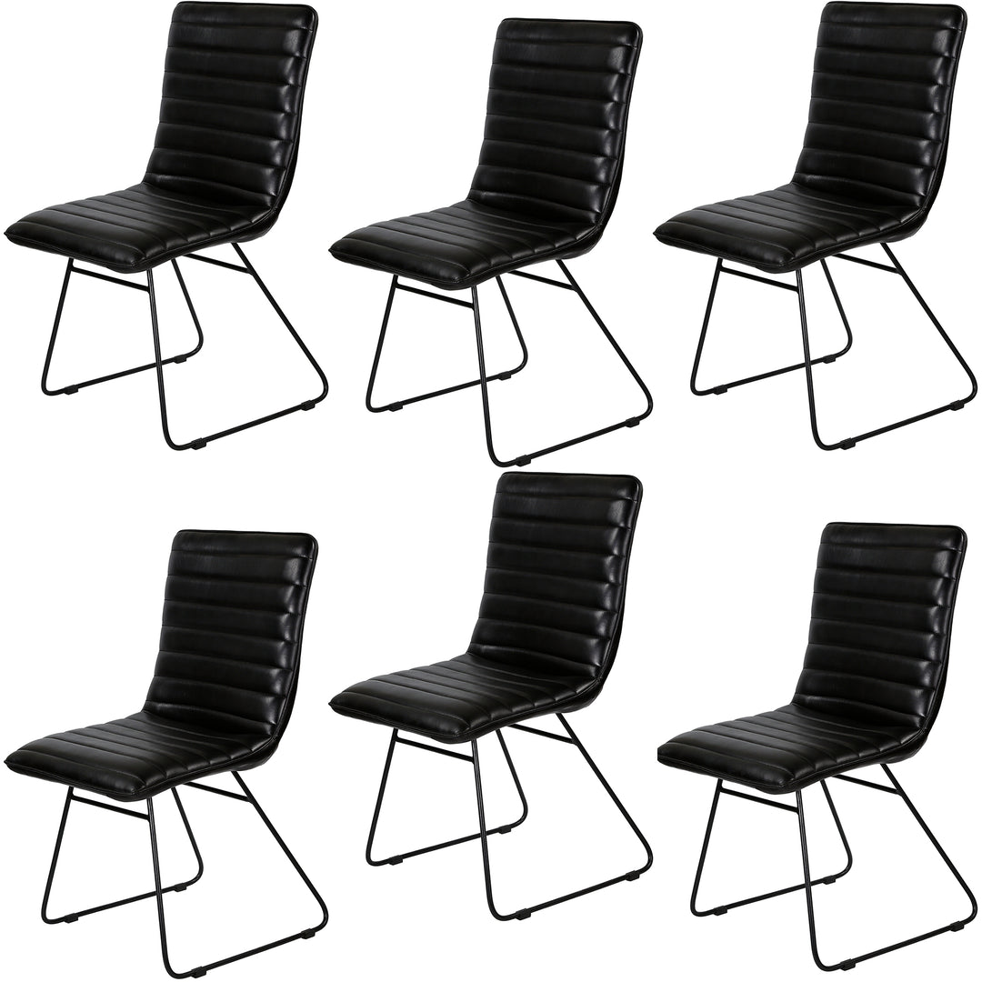 Esszimmerstuhl Leder Schwarz