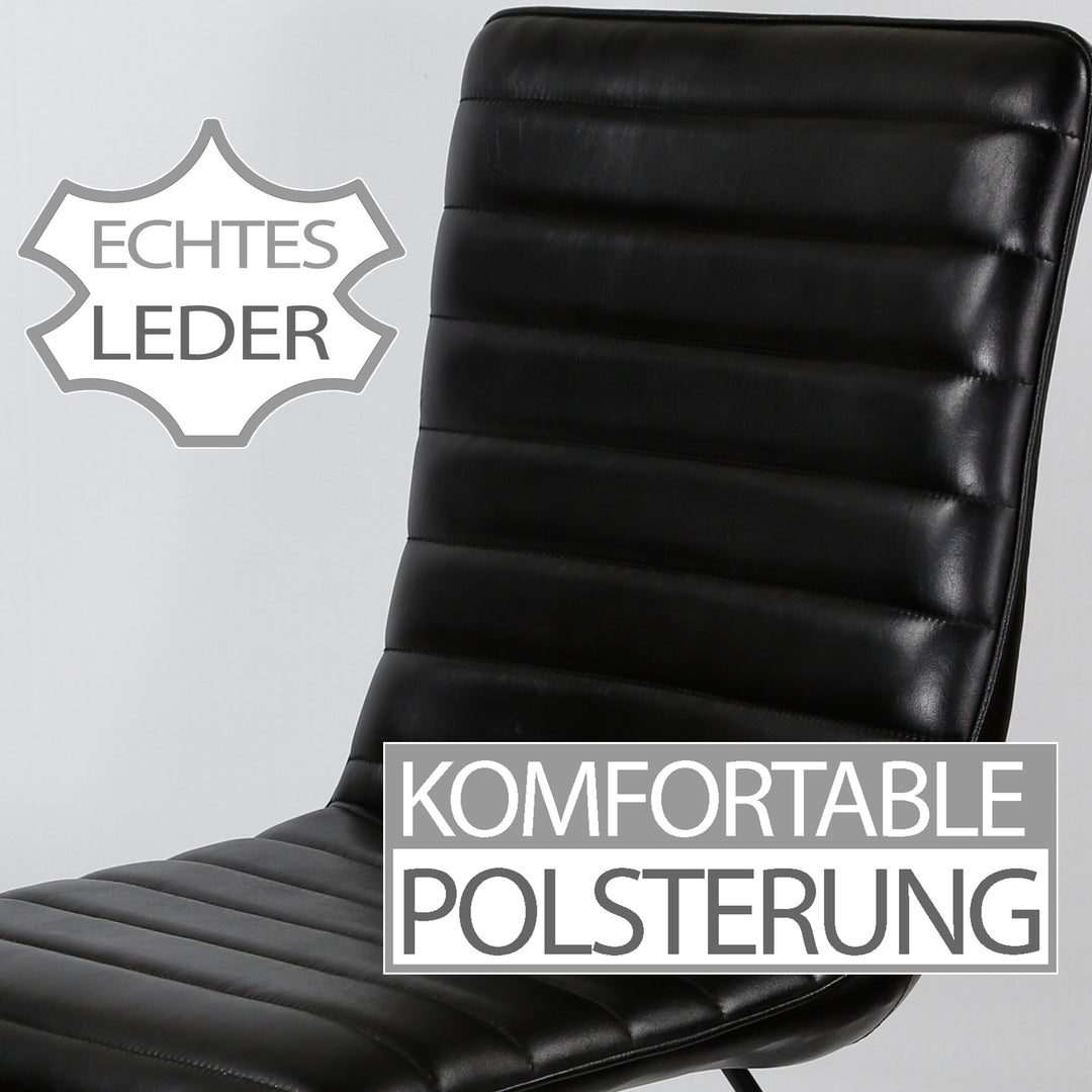 Esszimmerstuhl Leder Schwarz