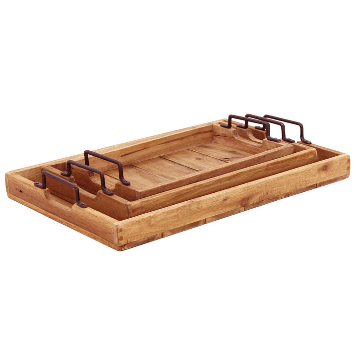 Plateau Gloria en teck lot de 3