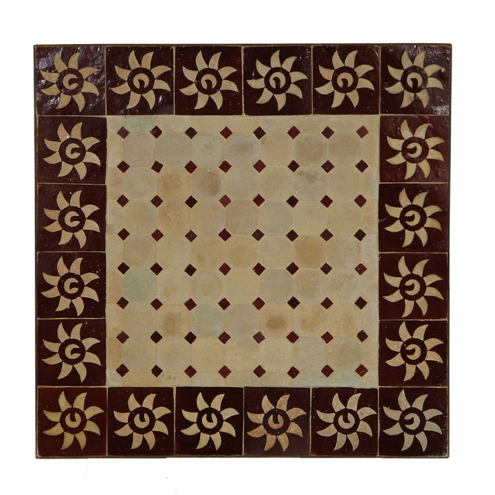 Table canapé mosaïque 60x60 Bordeaux soleil