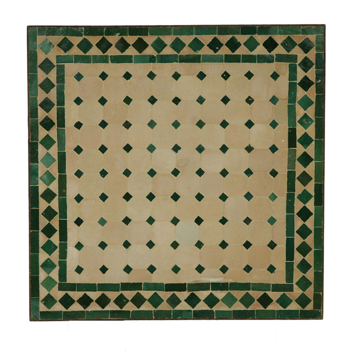 Couch-Mosaiktisch 60x60 Grün-Raute